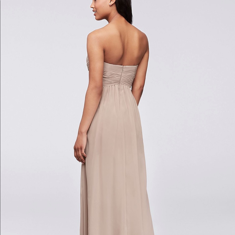 David’s bridal Long Strapless Chiffon Dress - Picture 4 of 6